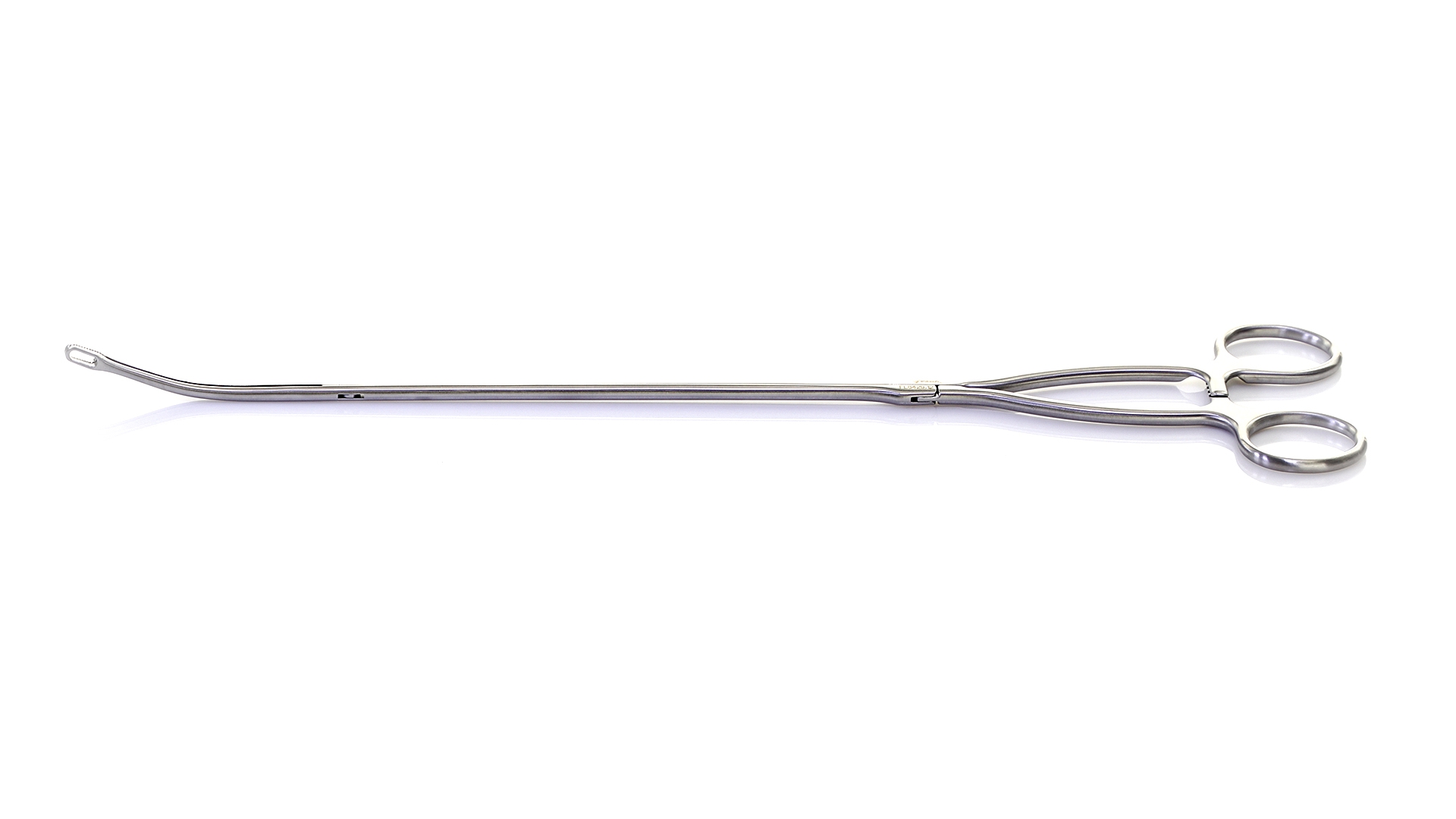 VATS Node Grasping Forceps - Curved Left 11mm Oblong Serrated jaws