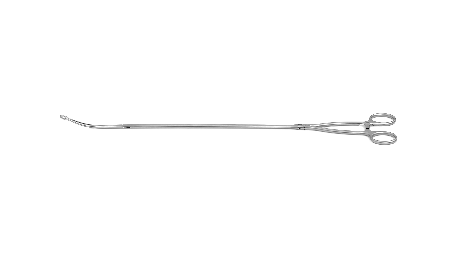 VATS Viper Forceps - Curved Left Tapered 5mm to 3mm Viper-head Shaped Atraumatic Serrated Jaws