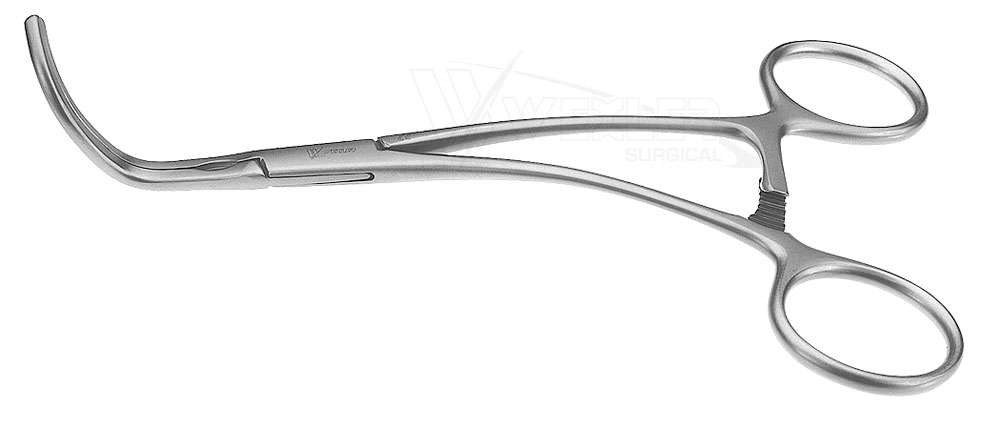 Subramanian Infant Aorta Clamp - Angled and Curved DeBakey Atraumatic jaws