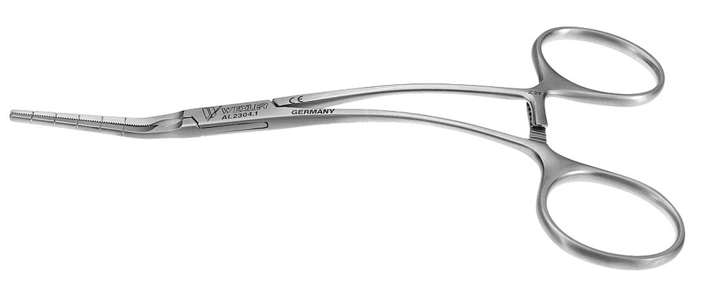 Wexler Baby Vascular Clamp - 45° Angled Cooley Atraumatic jaws