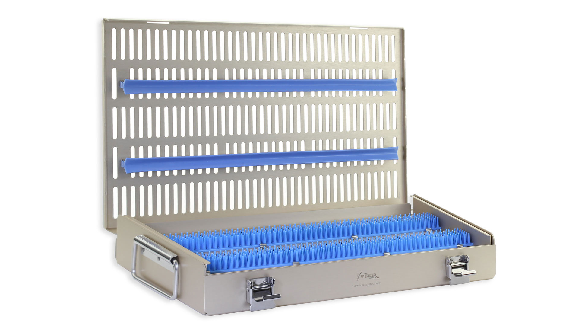 Wexler Metal Sterilization Tray - Double level w/Pin mat and retainers