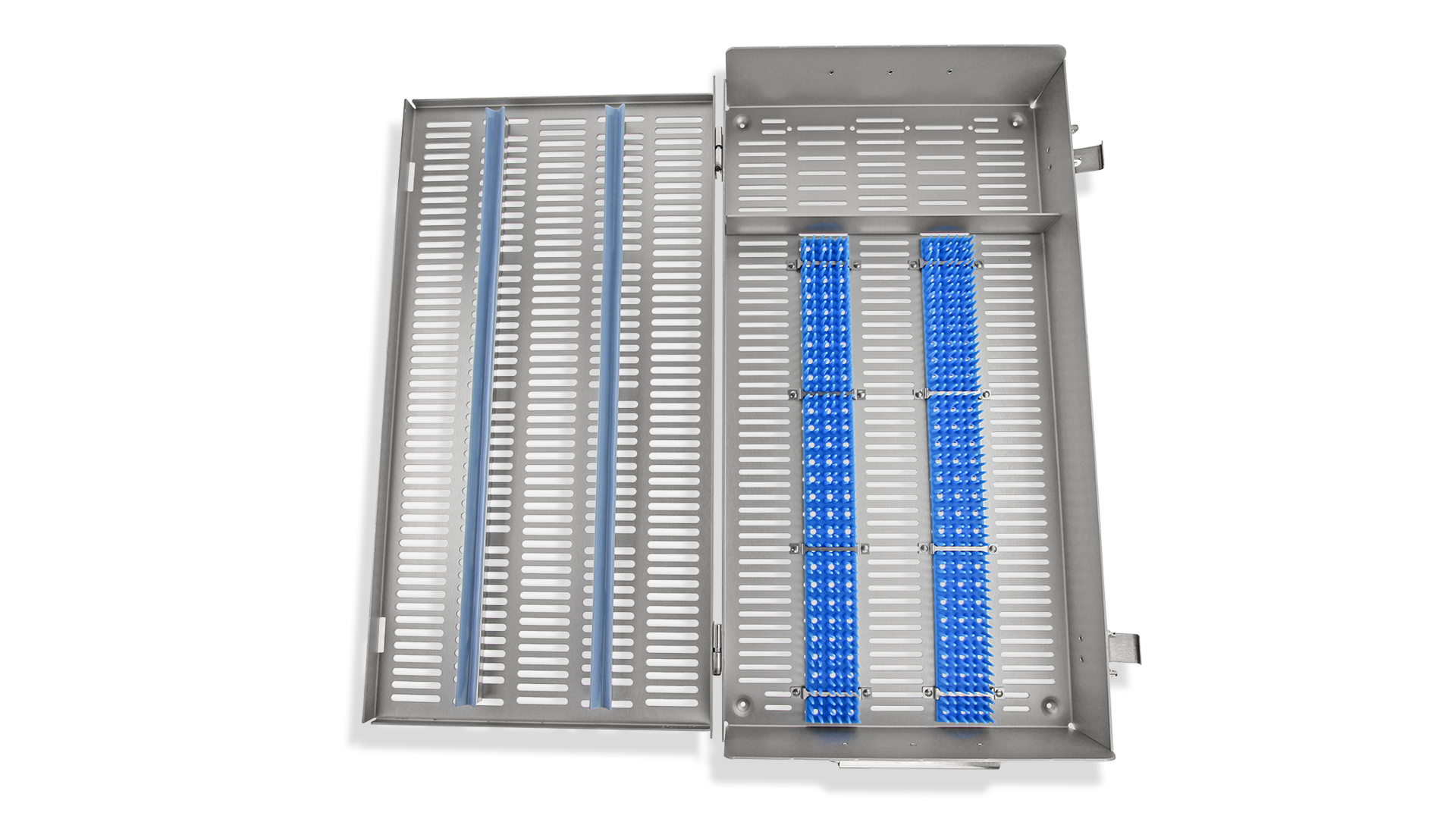 Wexler Metal Sterilization Tray - Double level w/Pin mat and retainers