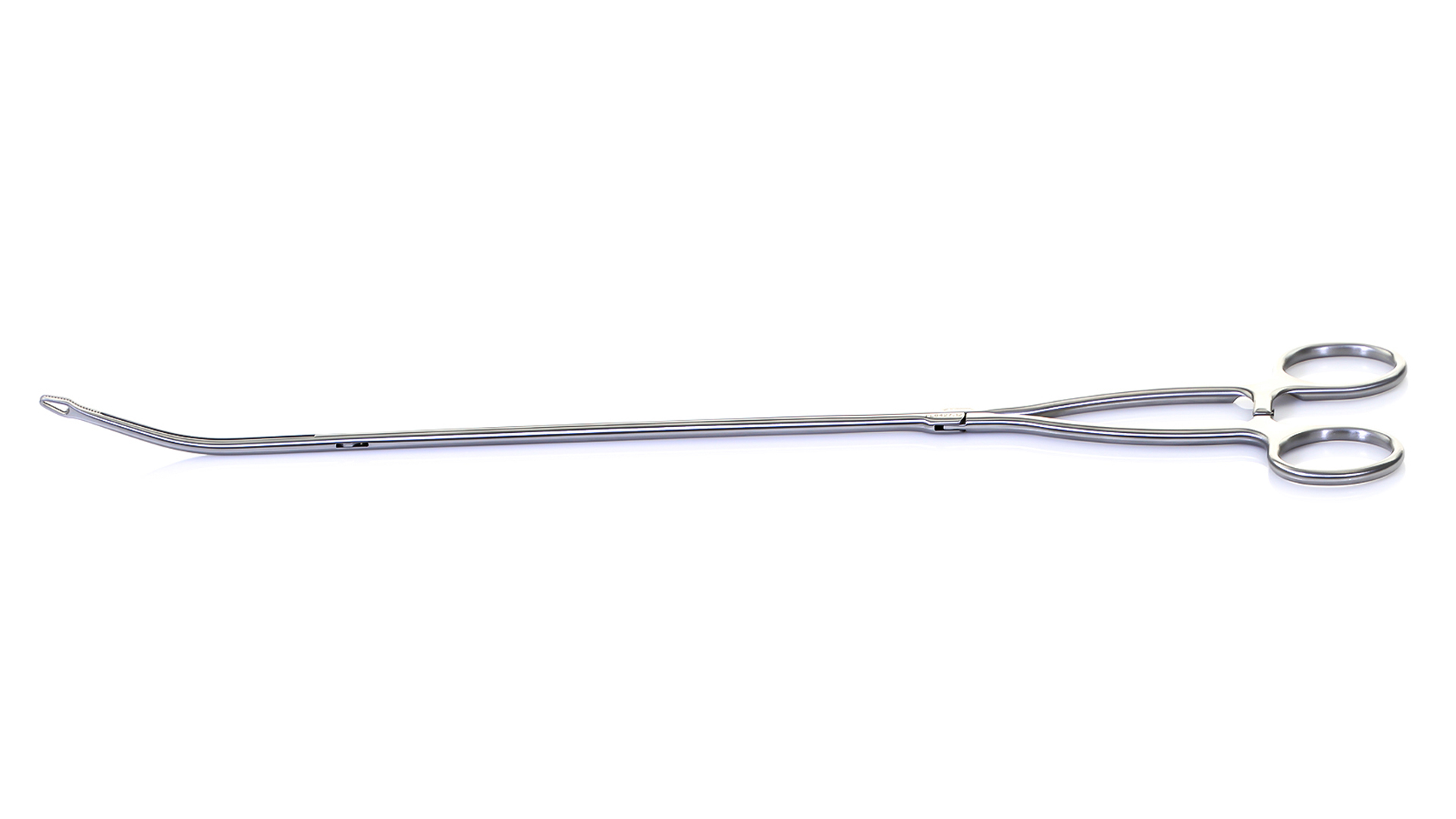 VATS Viper Forceps - Curved Left Tapered 5mm to 3mm Viper-head Shaped Atraumatic Serrated Jaws