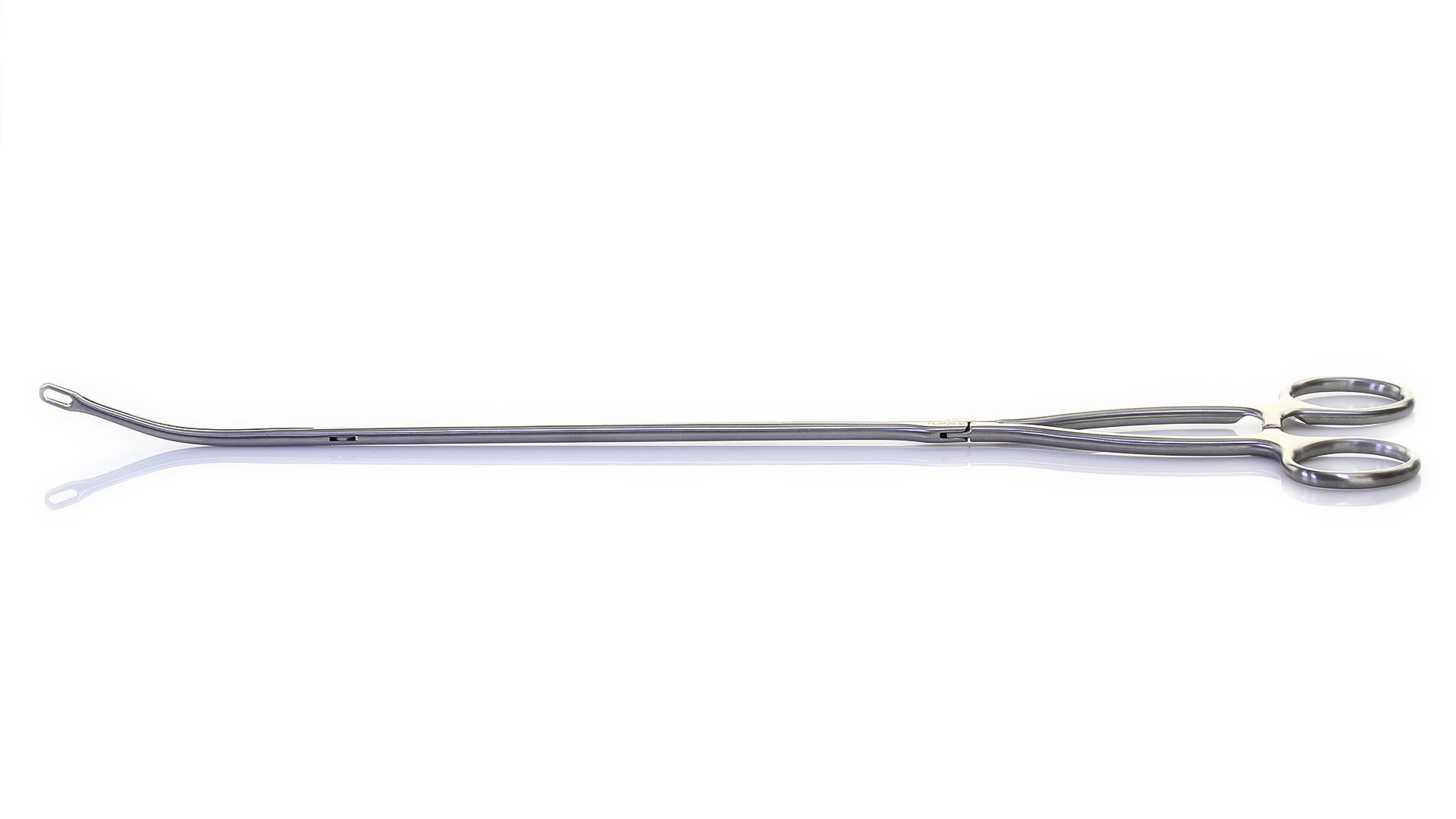 VATS Node Grasping Forceps - Curved Left 11mm Oblong Serrated jaws