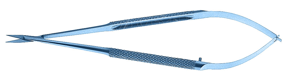 Titanium Micro scissors 12cm Round handle with slot Micro Needle
