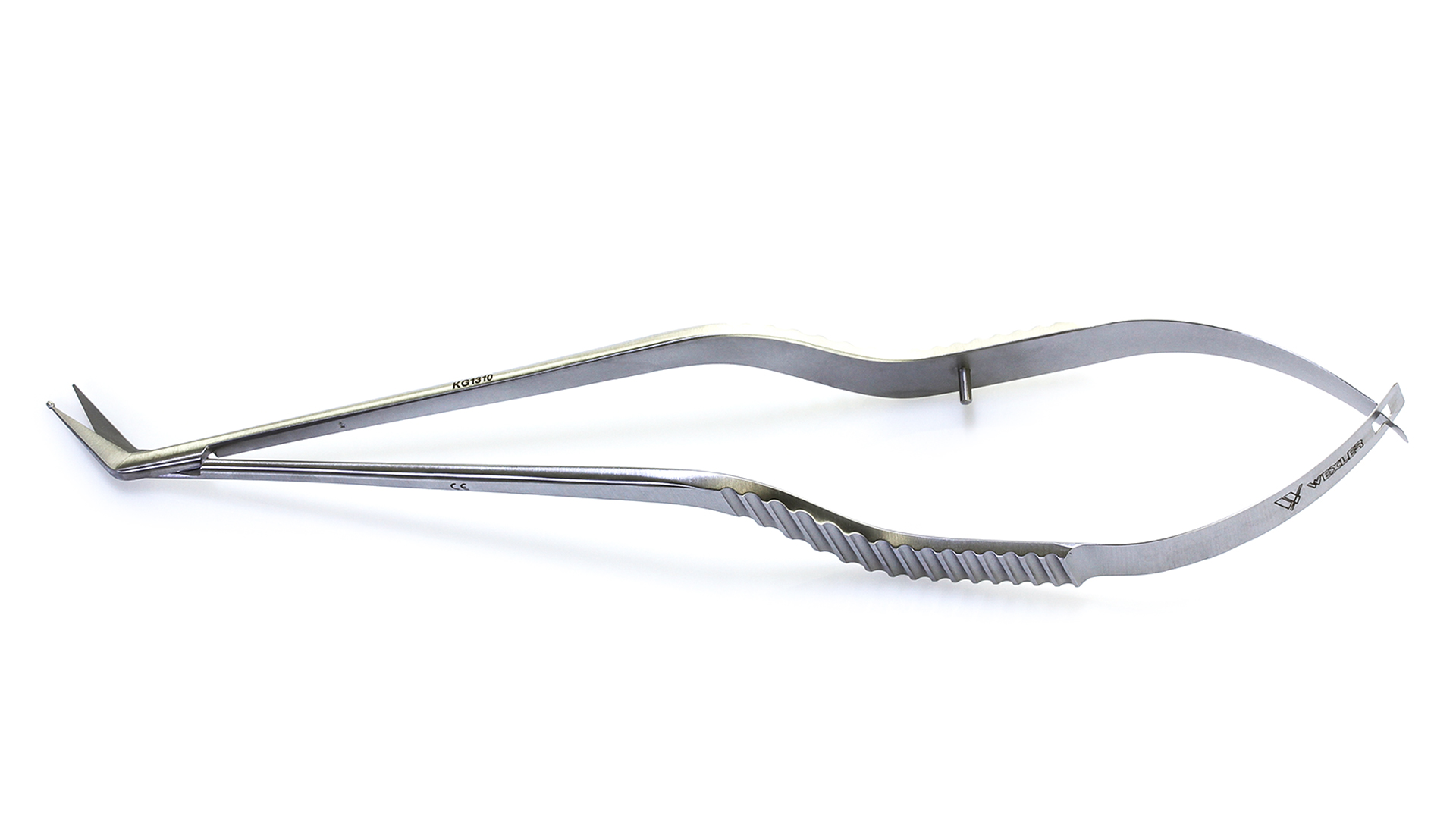 Titanium Micro scissors 12cm Round handle with slot Micro Needle