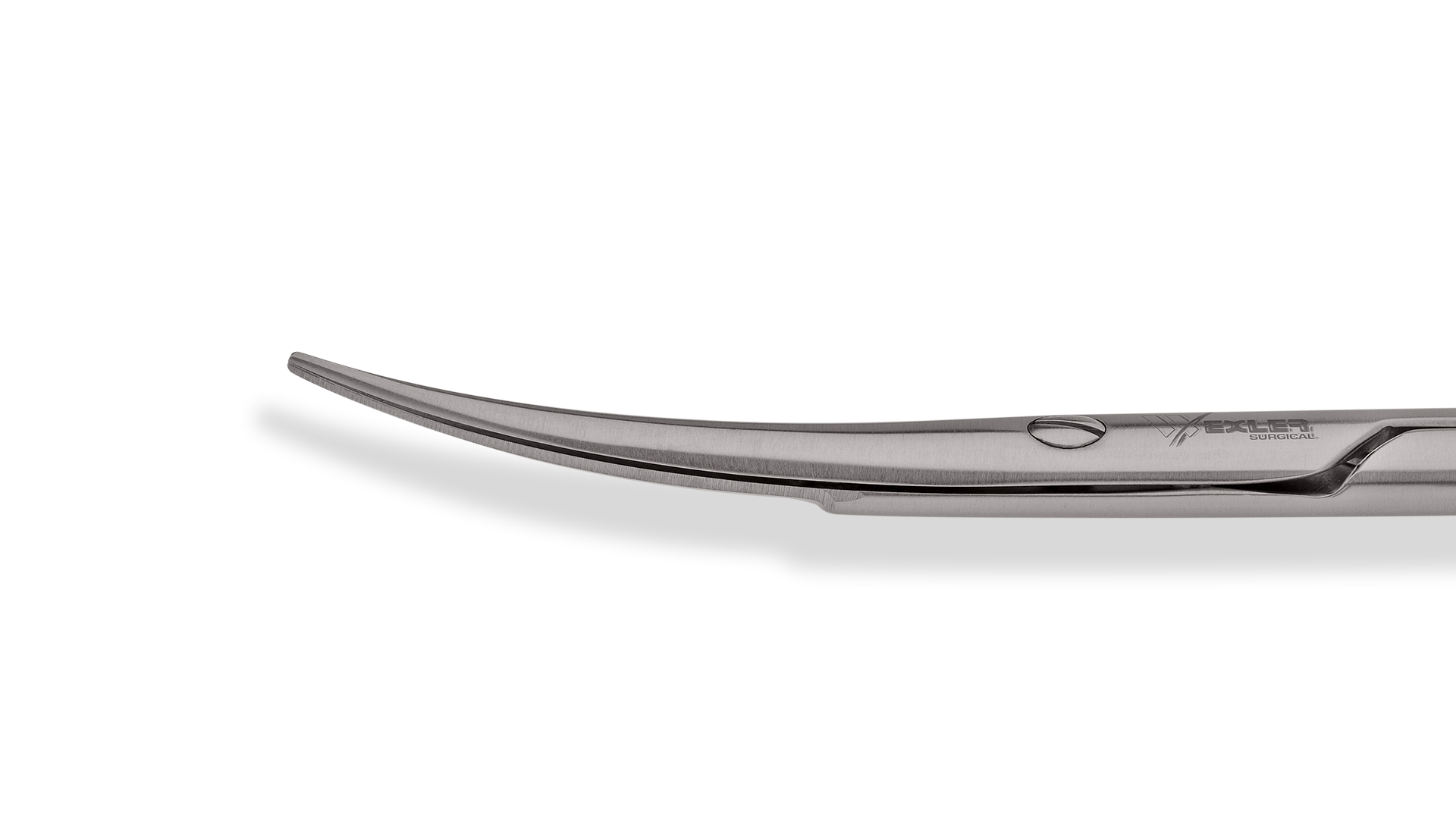 452R 11-090S Curved Enucleation Scissors, Blunt Tips, 38 mm Blades from  Midscrew to Tip, Ring Handle, Length 128 mm, Stainless Steel